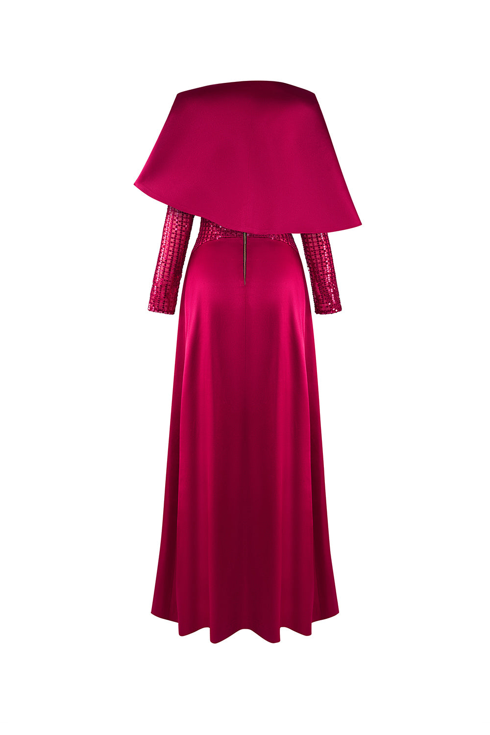 Fleuris Cropped Pleated Satin Cape