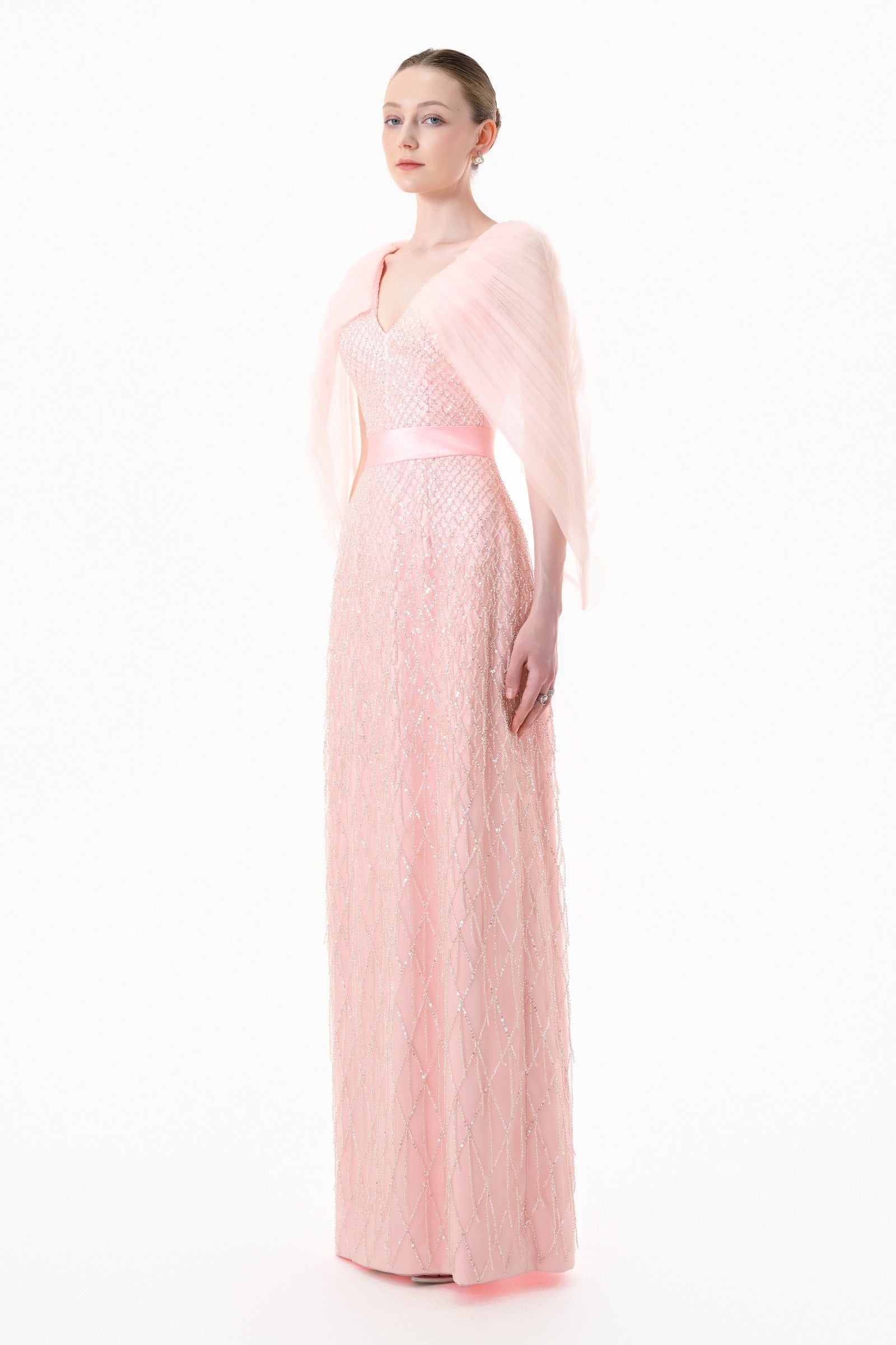 Vela Cape Sleeve Maxi Dress