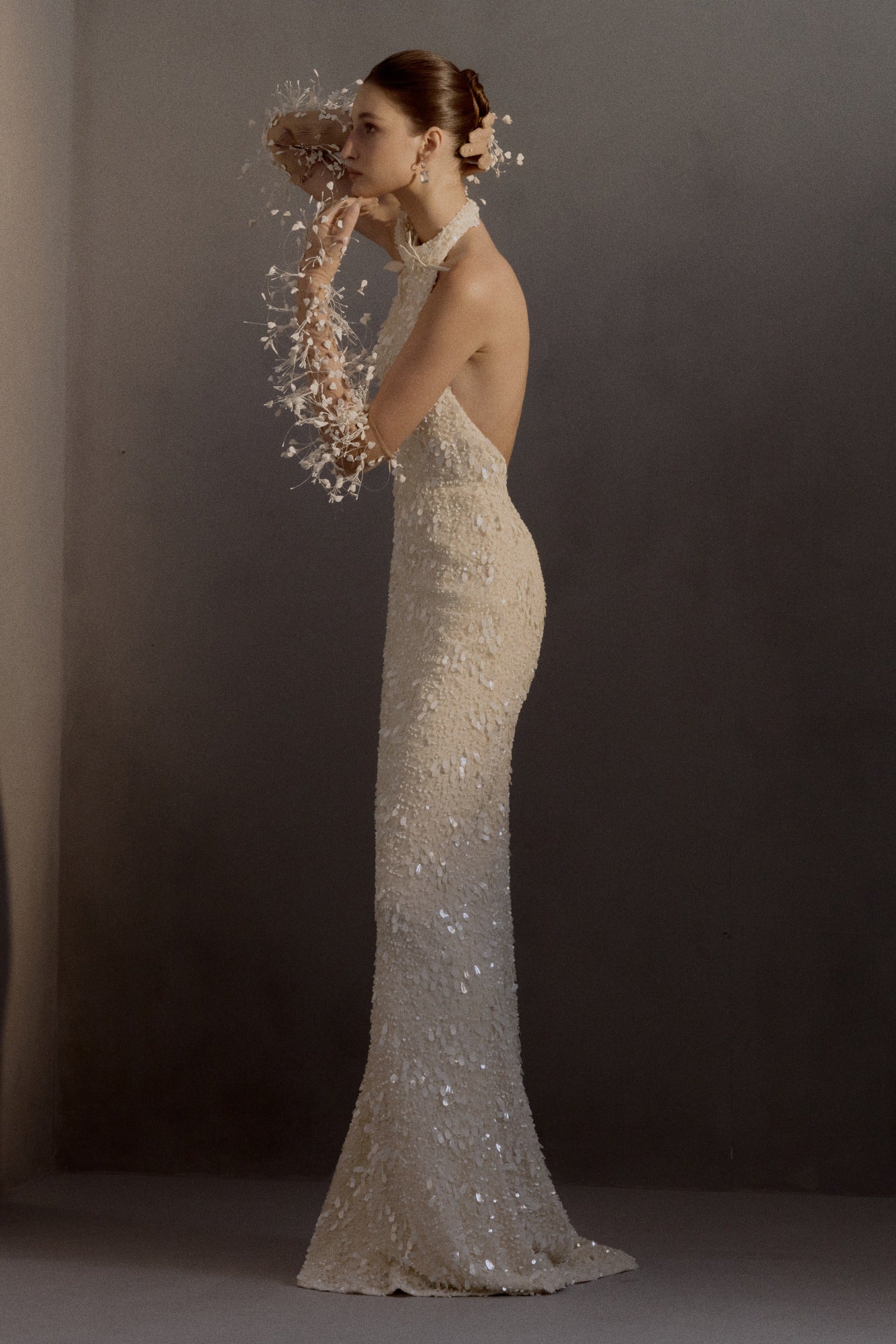 Chiffon Halter Maxi Dress