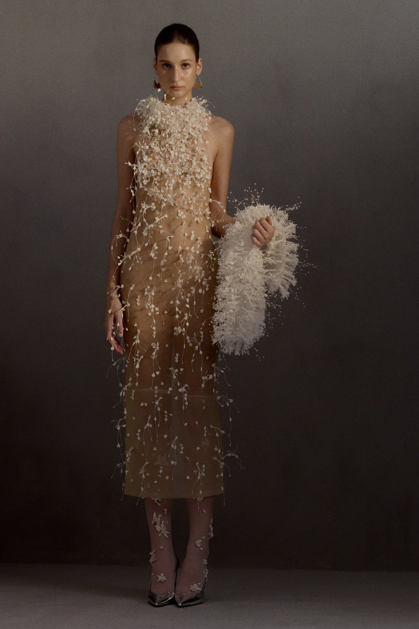 Maliston Feather Midi Dress
