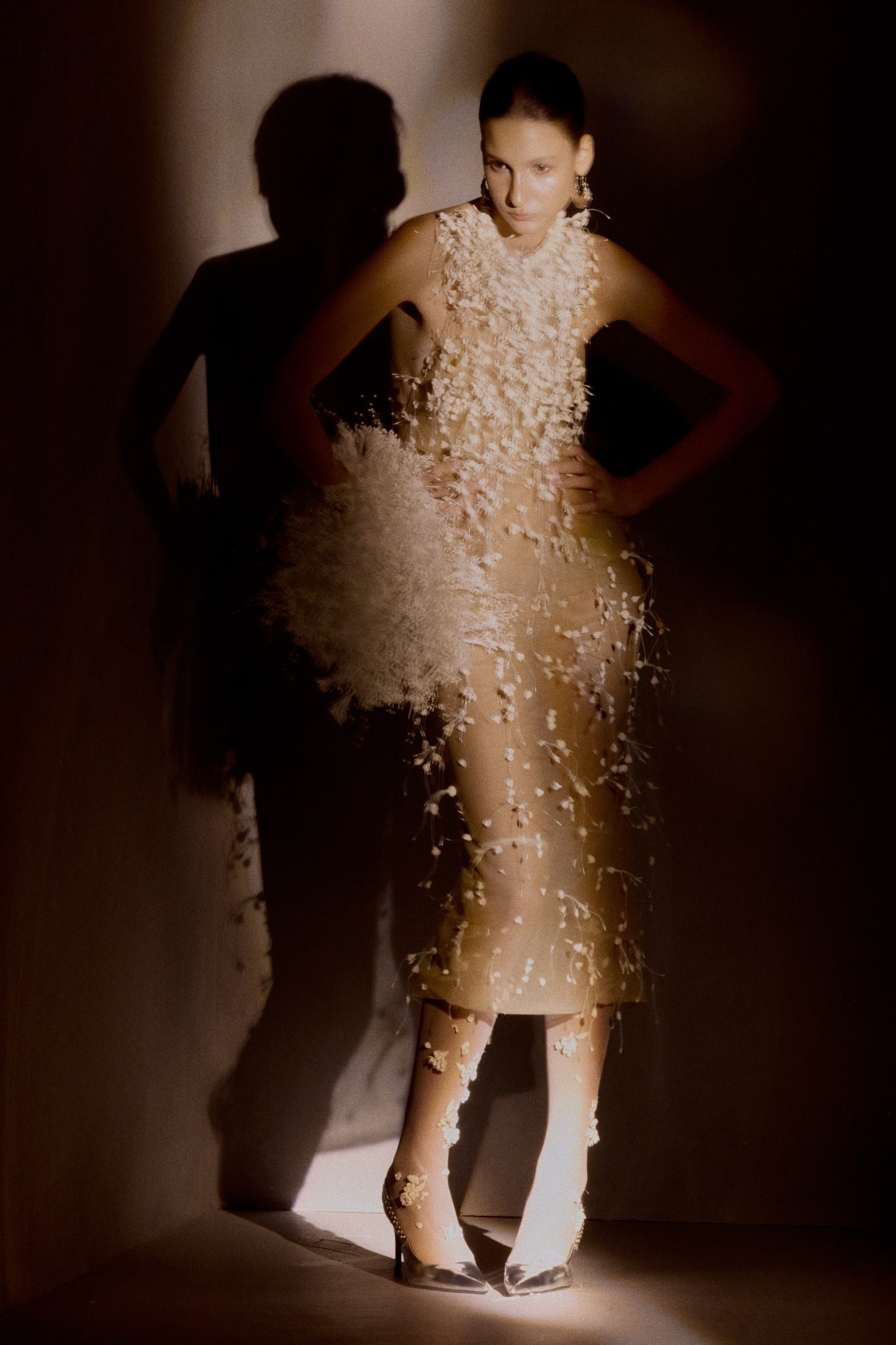 Maliston Feather Midi Dress