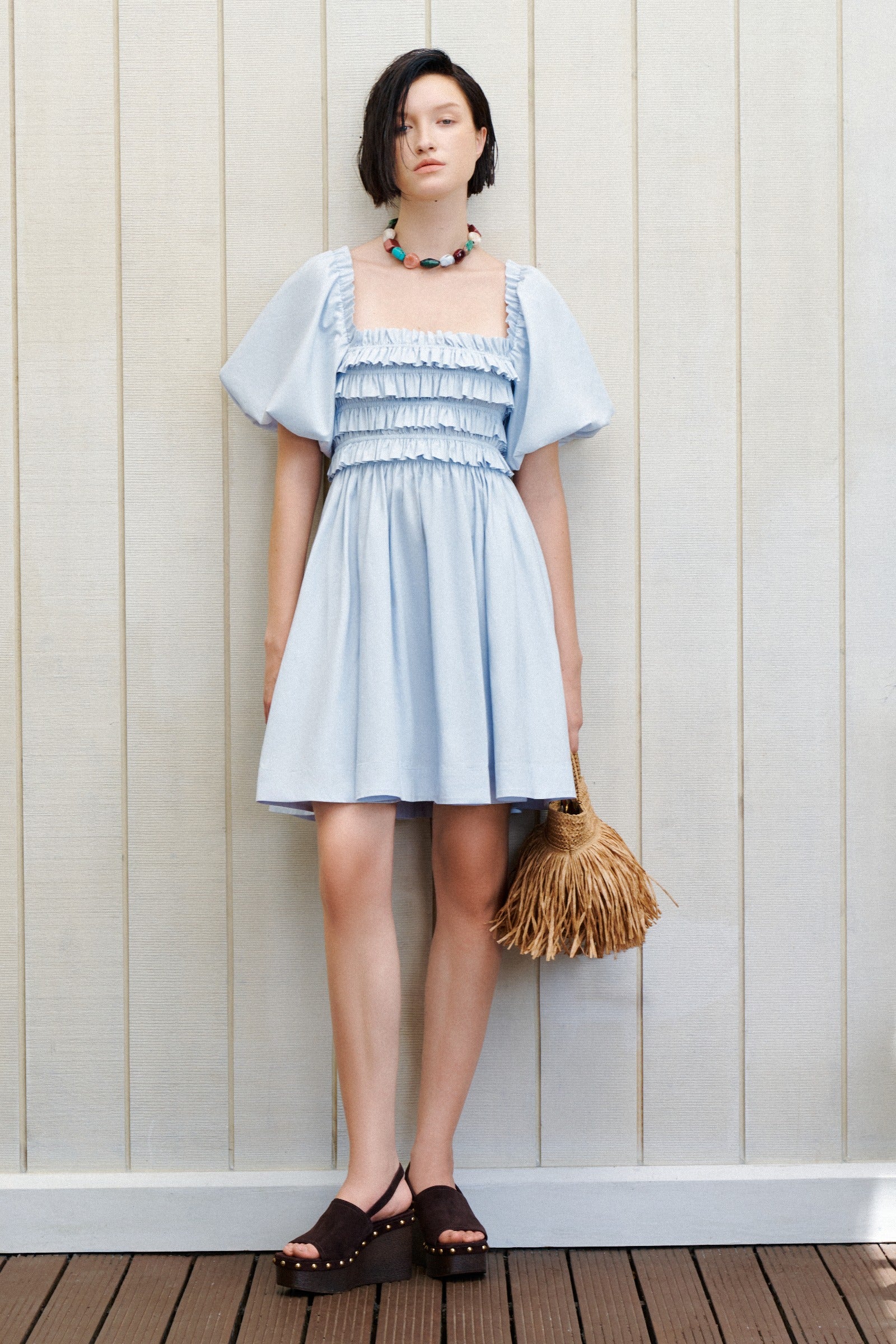 Halcyon Shirring Mini Dress - MEAN BLVD