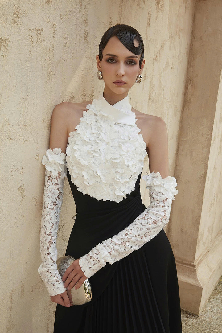 Hamilton Halter Neck Pleated Maxi Dress - MEAN BLVD