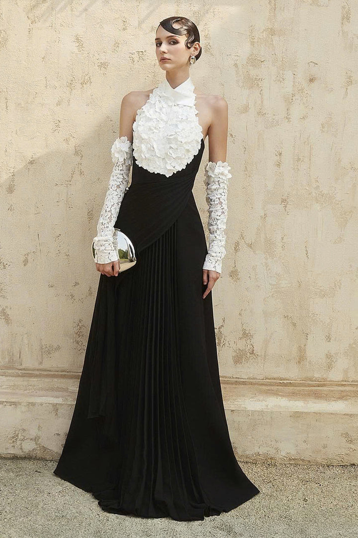 Hamilton Halter Neck Pleated Maxi Dress - MEAN BLVD