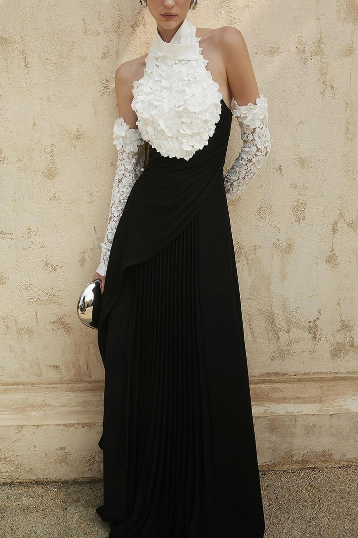 Hamilton Halter Neck Pleated Maxi Dress - MEAN BLVD