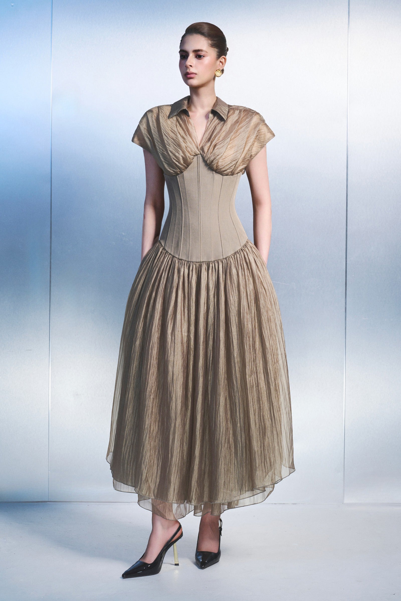 Havana Collared Midi Dress - MEAN BLVD
