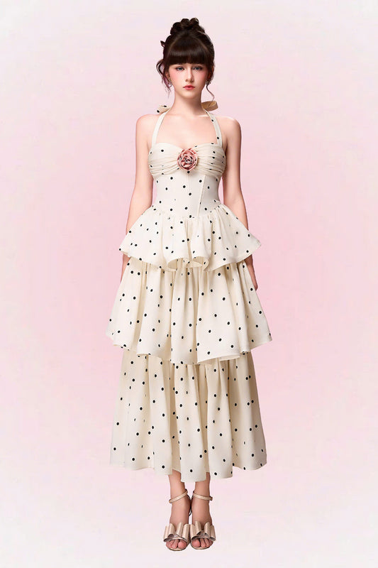 Hazel Halter Applique Midi Dress - MEAN BLVD