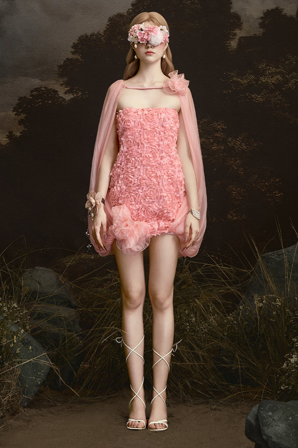 Hazy Straight Across Applique Mini Dress - MEAN BLVD