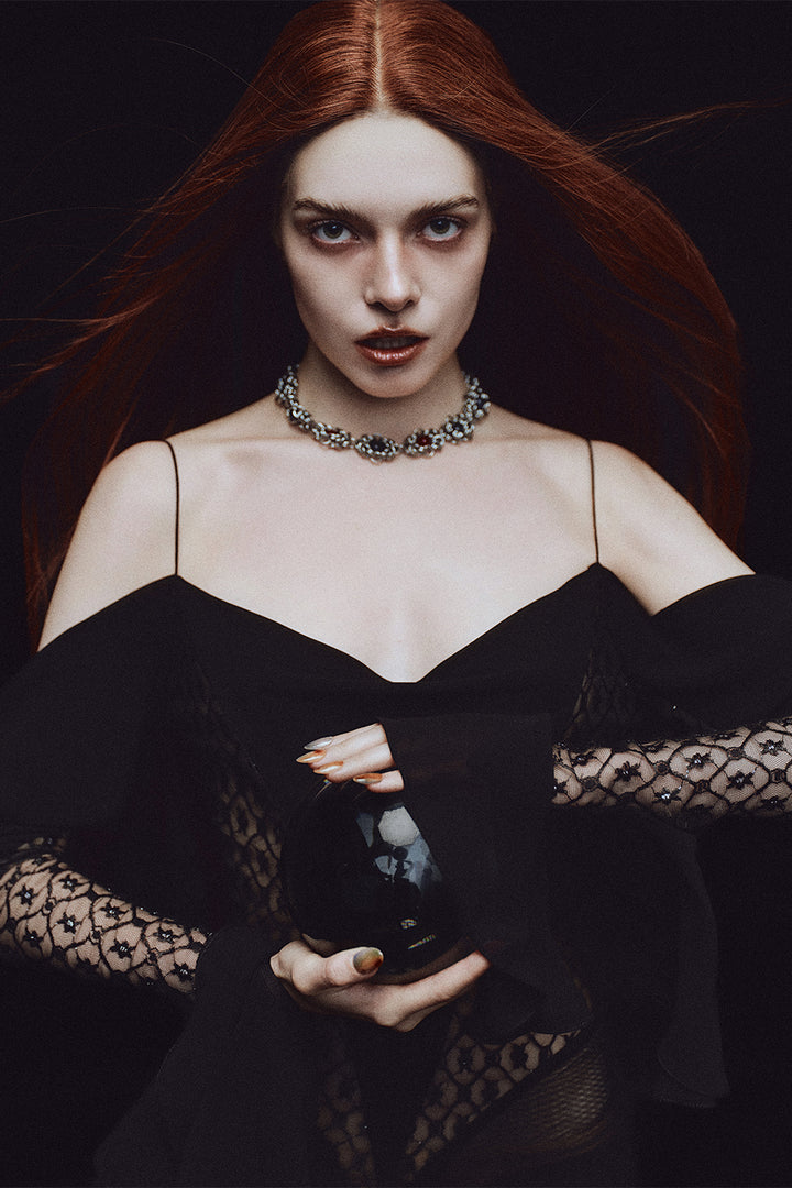 Hecate Cold Shoulder Sleeve Lace Mini Dress - MEAN BLVD