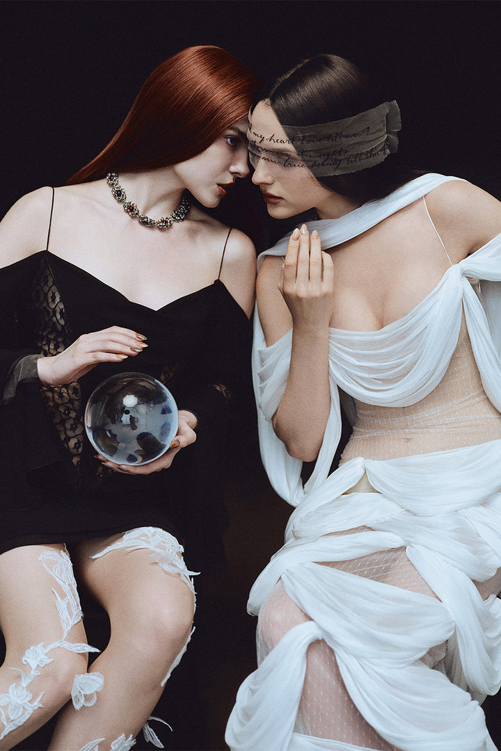 Hecate Cold Shoulder Sleeve Lace Mini Dress - MEAN BLVD