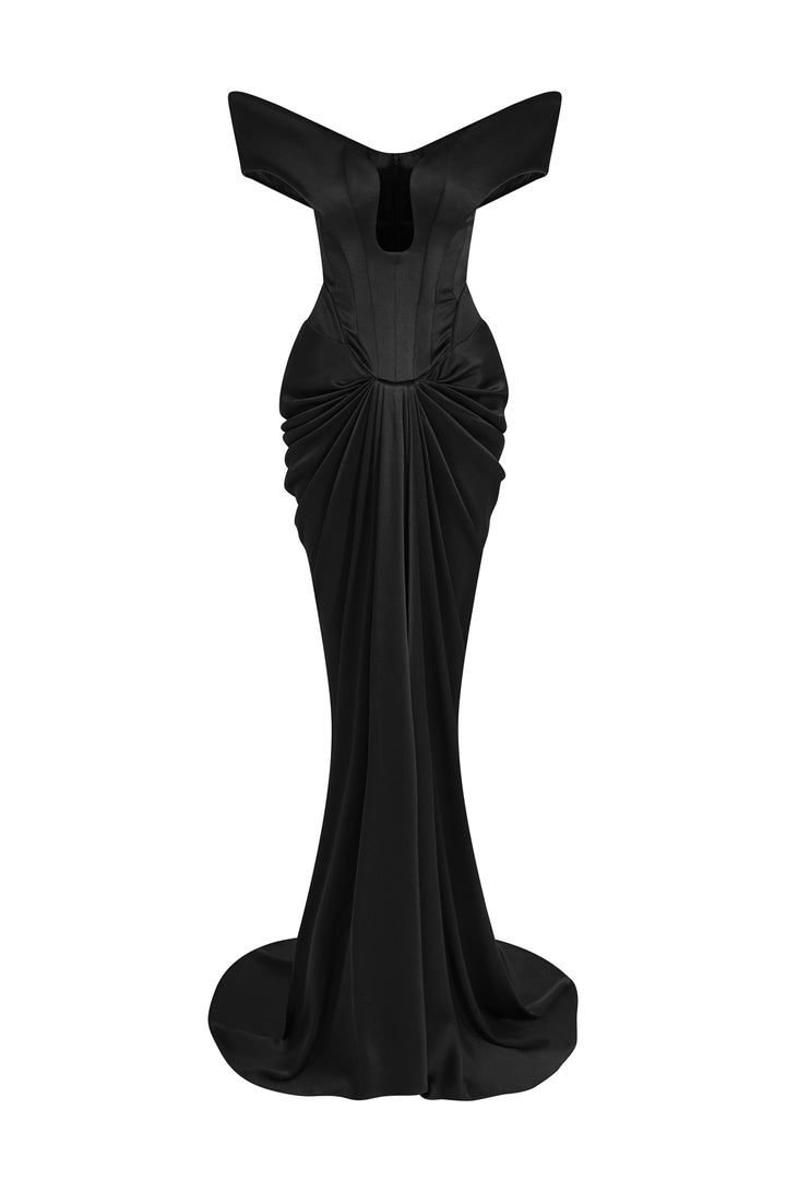 Hollywood Wrap Gathering Maxi Dress - MEAN BLVD