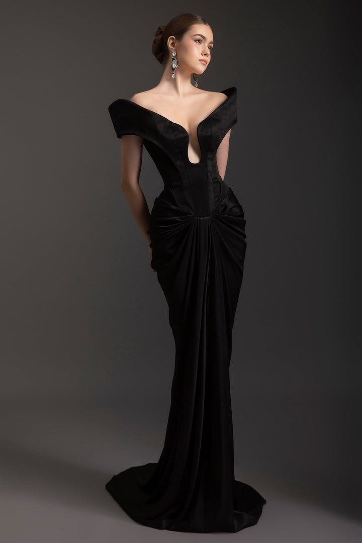 Hollywood Wrap Gathering Maxi Dress - MEAN BLVD