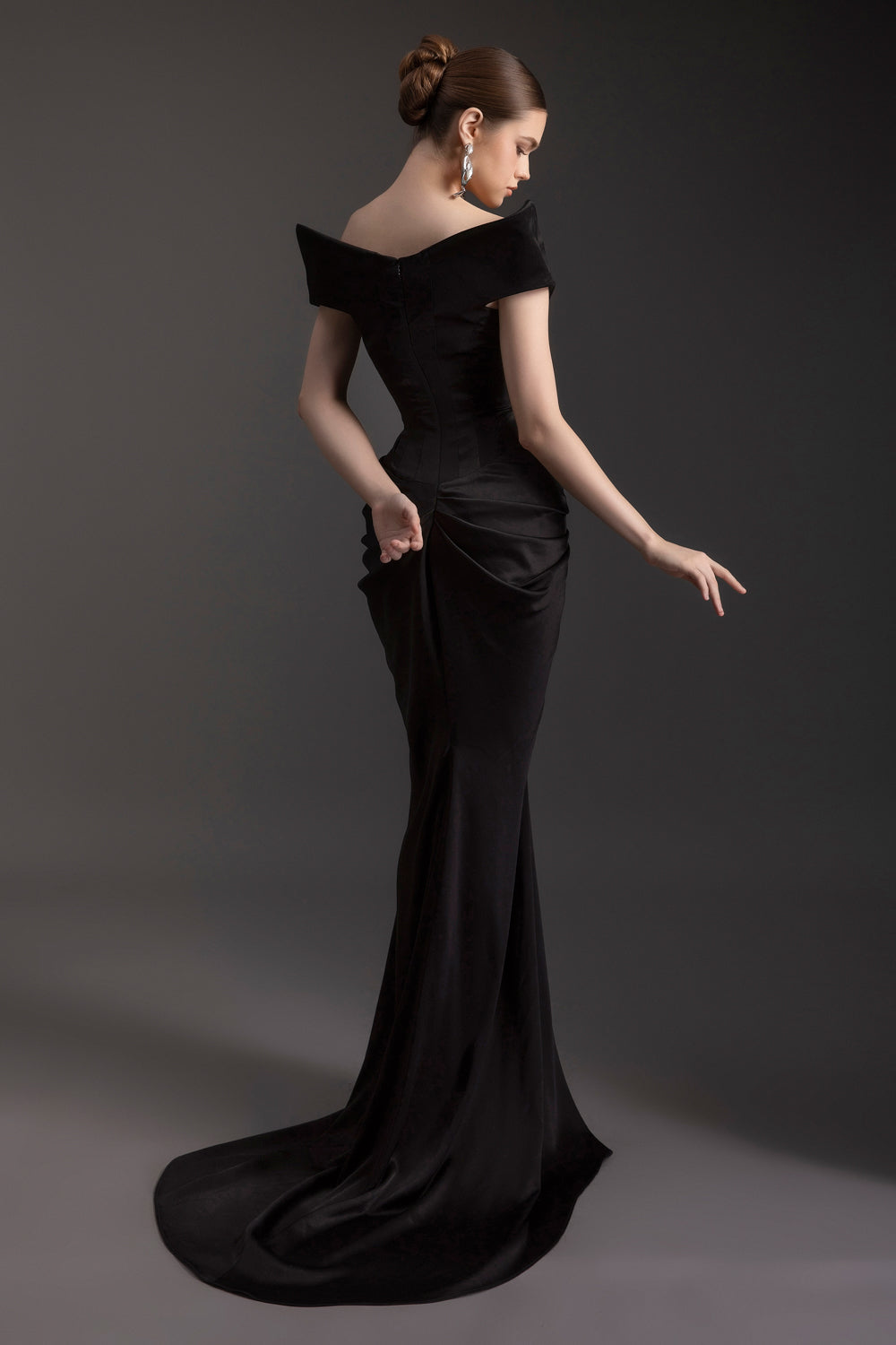 Women's Hollywood Wrap Gathering Maxi Dress Customize Black MEAN BLVD Women's Hollywood Wrap Gathering Maxi Dress Customize Black MEAN BLVD