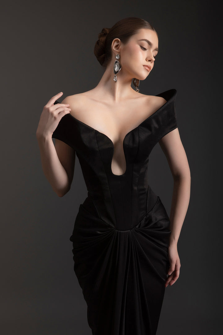 Hollywood Wrap Gathering Maxi Dress - MEAN BLVD