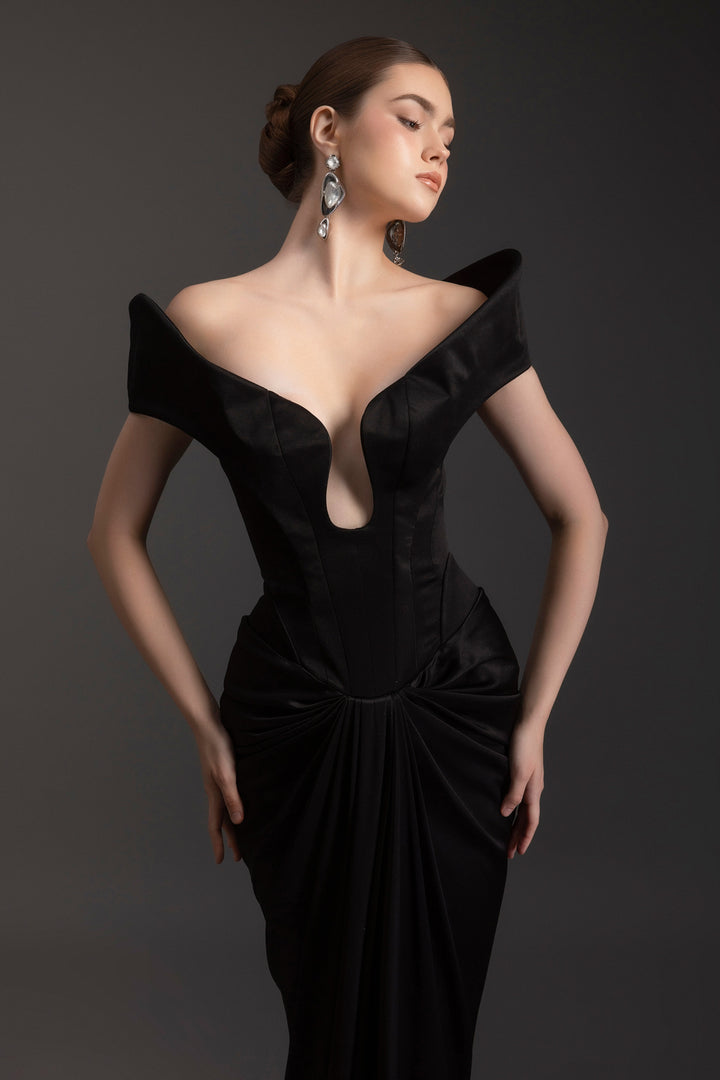 Hollywood Wrap Gathering Maxi Dress - MEAN BLVD