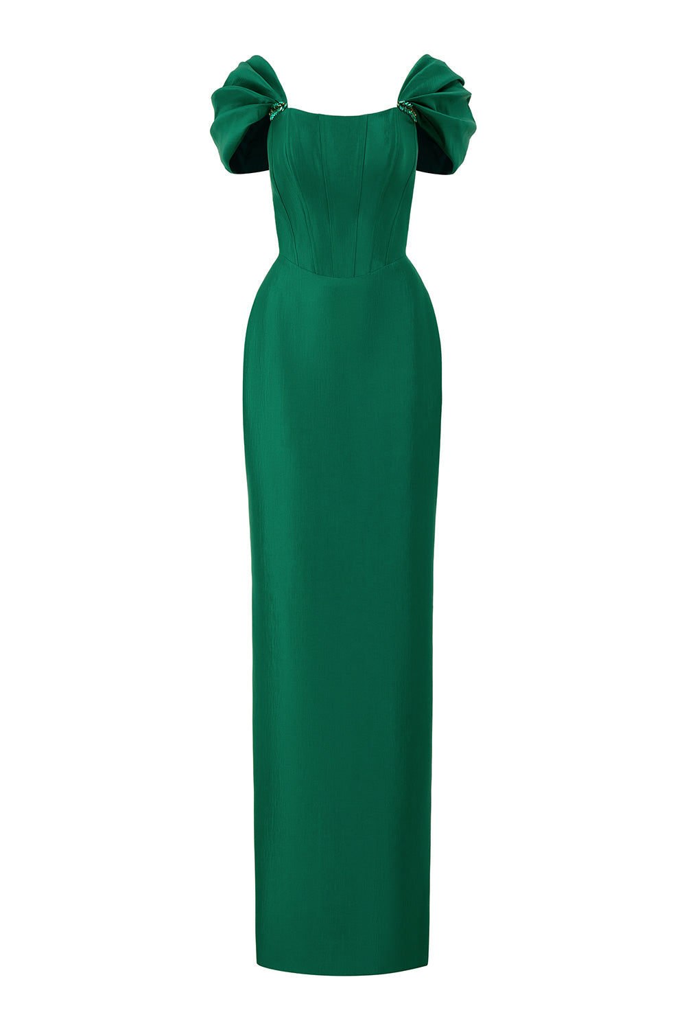 Elation Sheath Off-Shoulder Taffeta Floor Length Dress