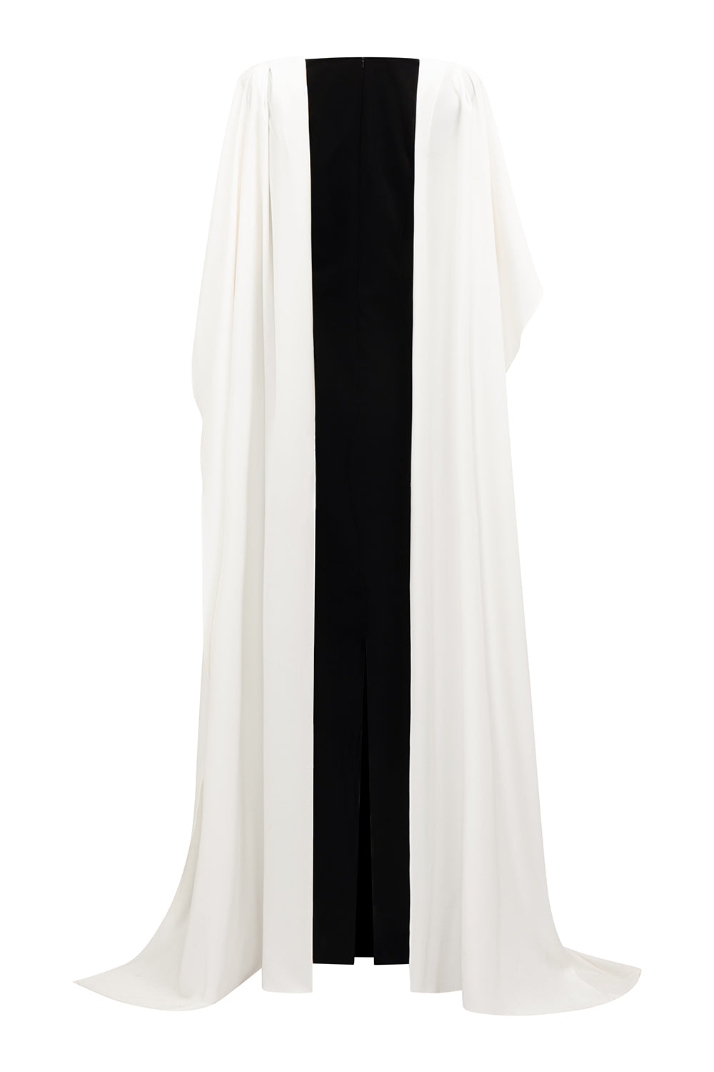 Autumn Cape V-Neck Crepe Floor Length Dress