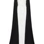 Arya Sheath Cape Shoulder Silk Crepe Floor Length Set