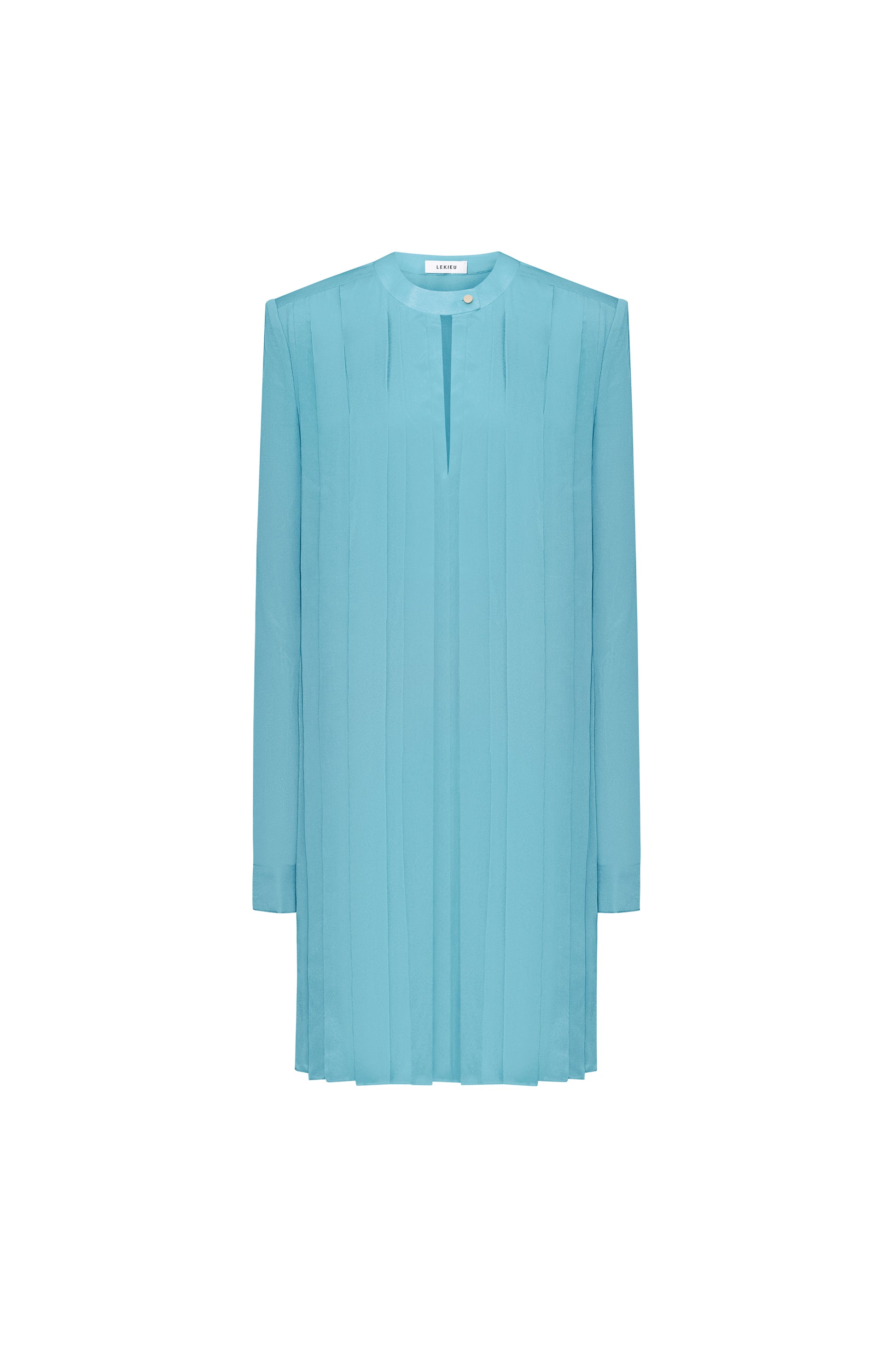 Sorbonne Straight Round Neck Silk Chiffon Mini Dress