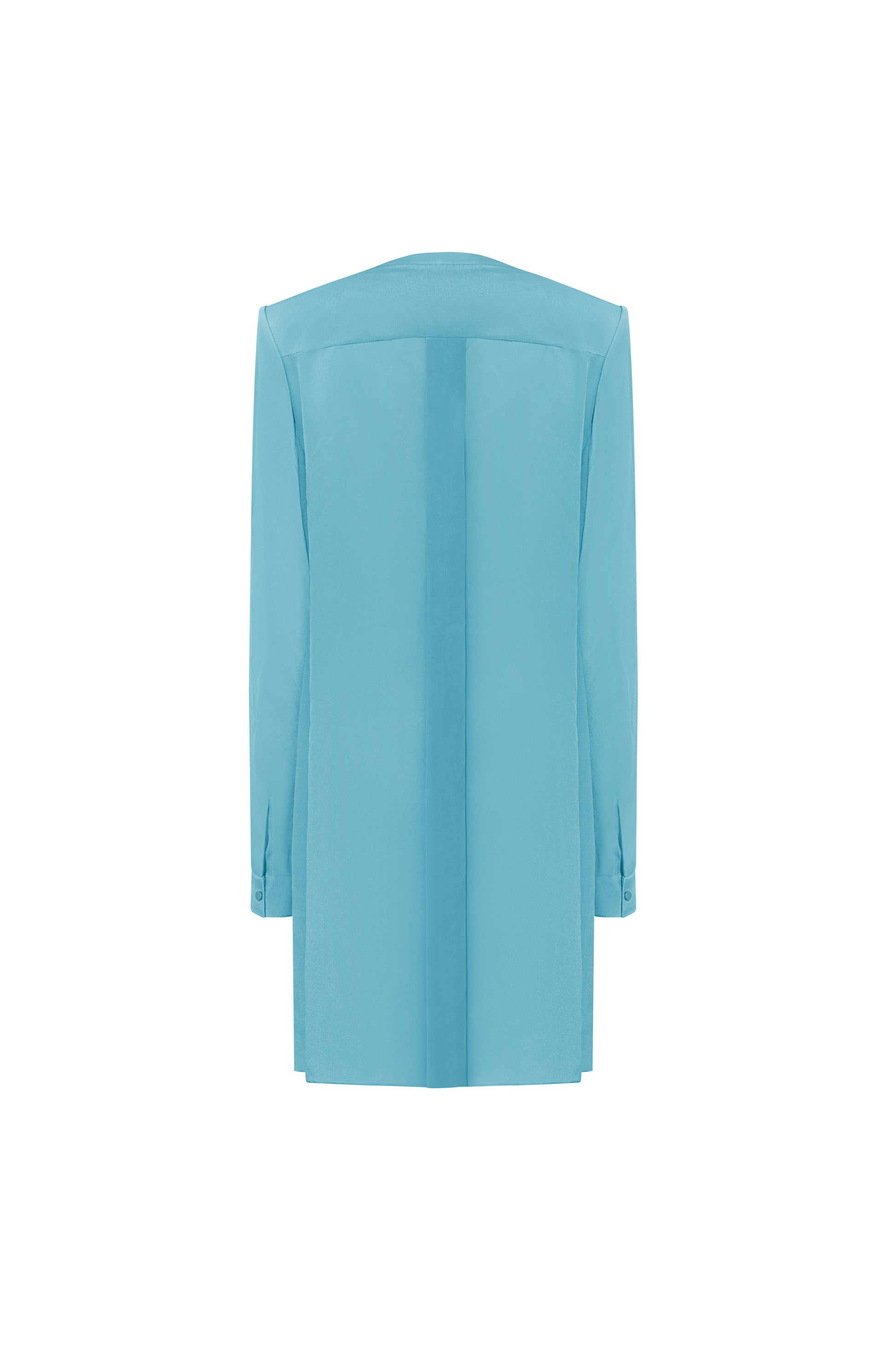 Sorbonne Straight Round Neck Silk Chiffon Mini Dress