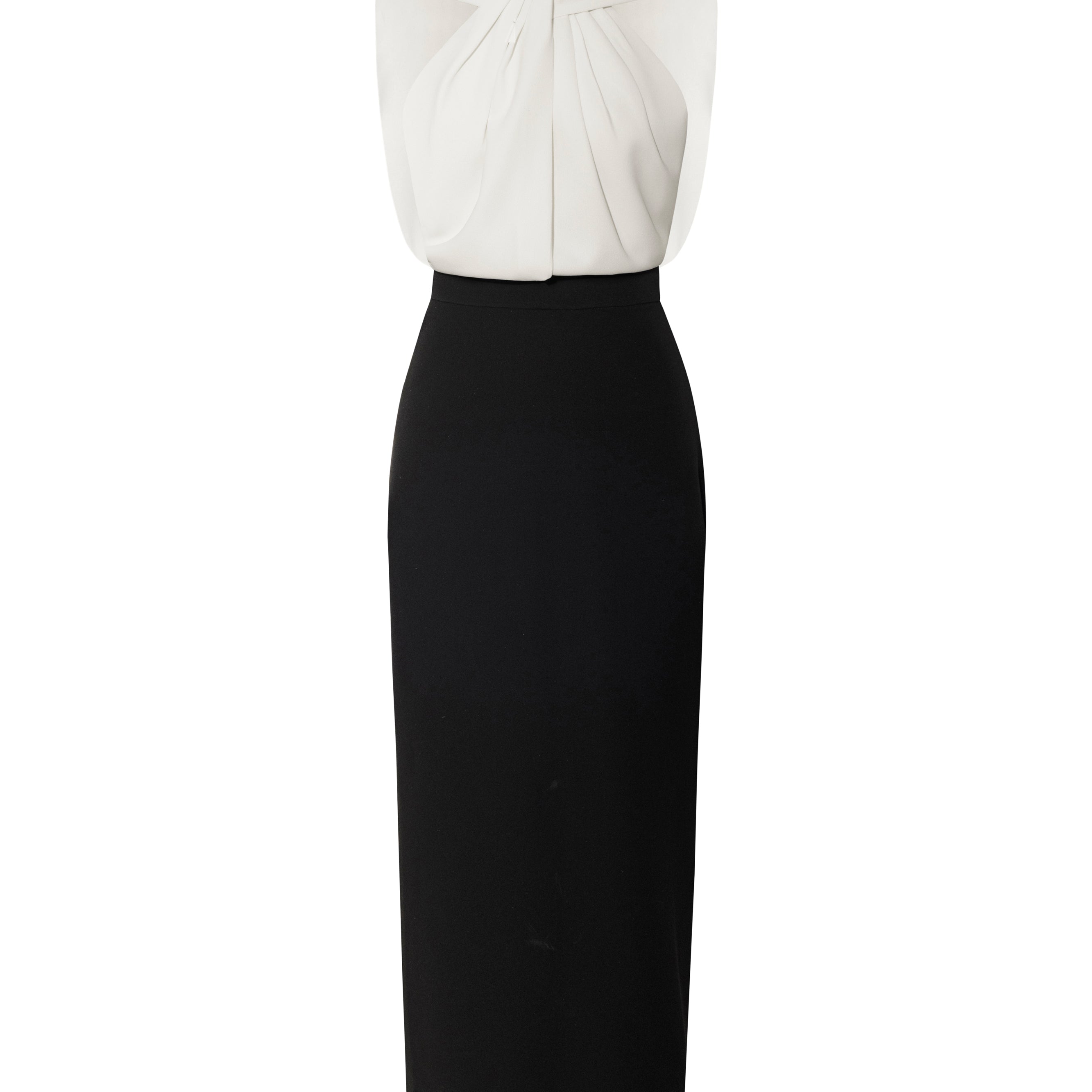 Claude Sheath Halter Neck Crepe Midi Dress