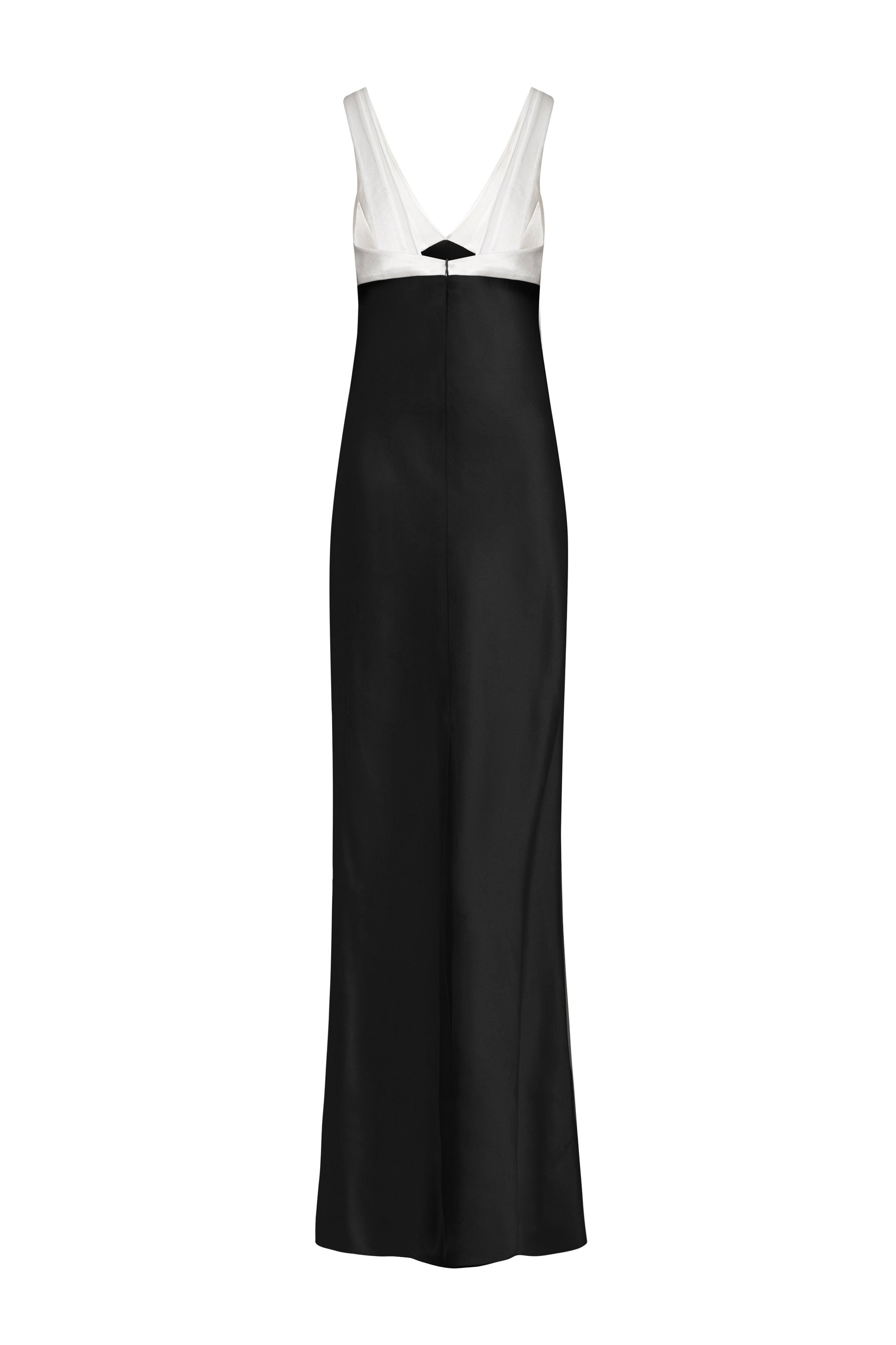 Massena Sheath V-Neck Sateen Maxi Dress