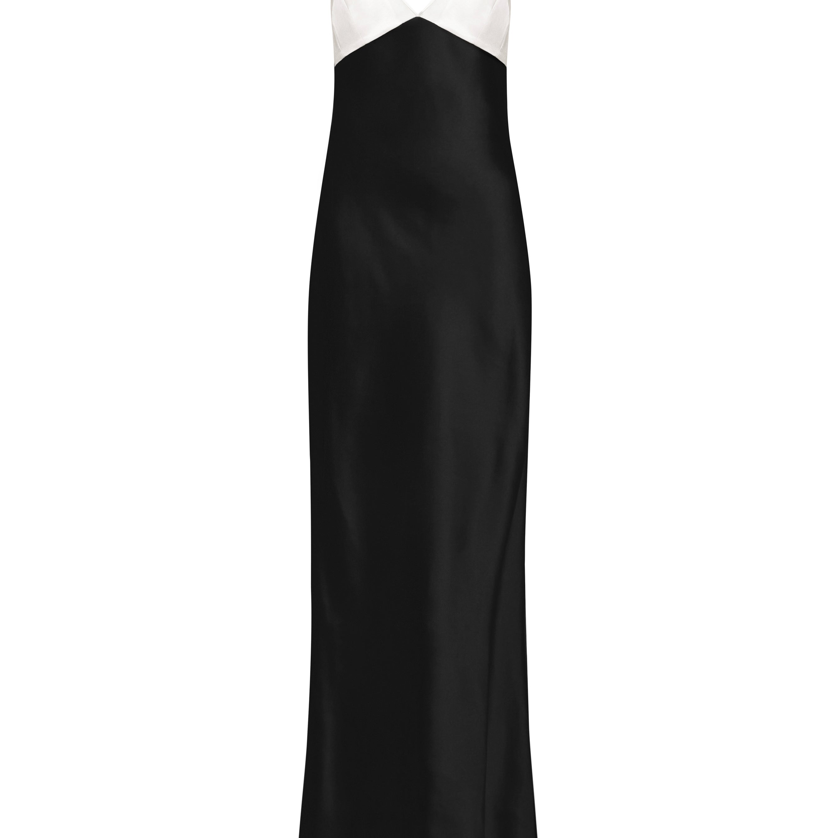 Massena Sheath V-Neck Sateen Maxi Dress
