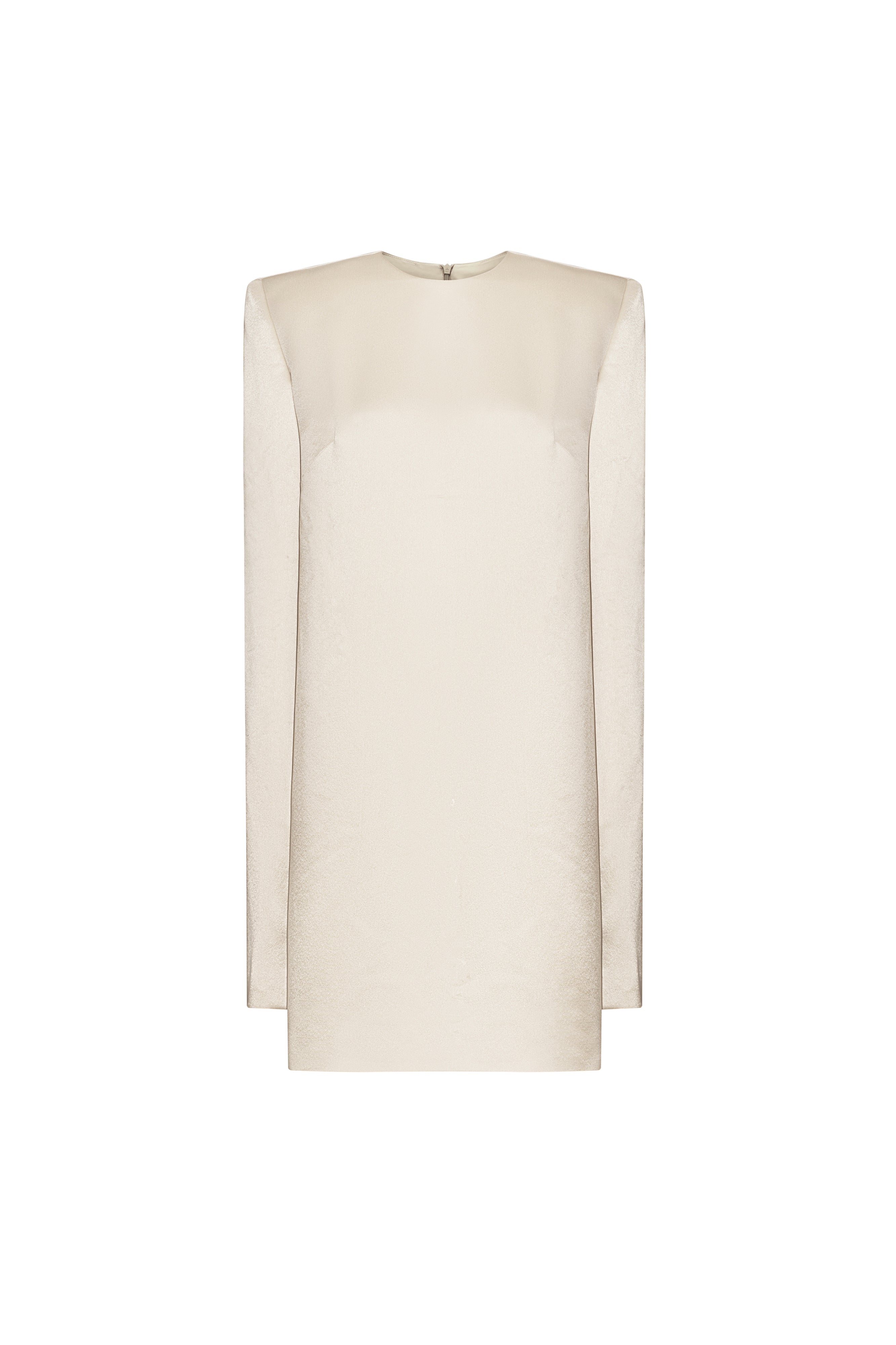 Roubaix Straight Round Neck Satin Mini Dress