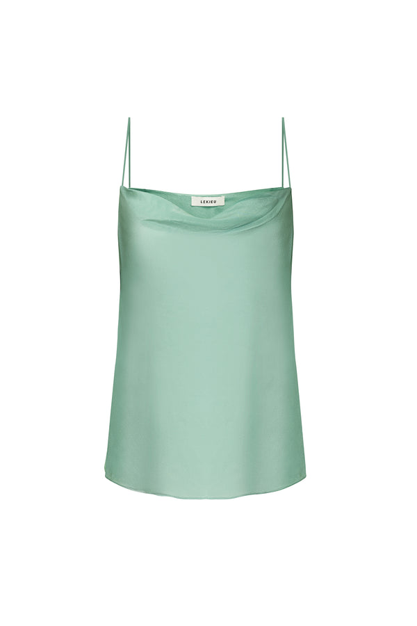 Nadya Straight Spaghetti Strap Silk Chiffon Top