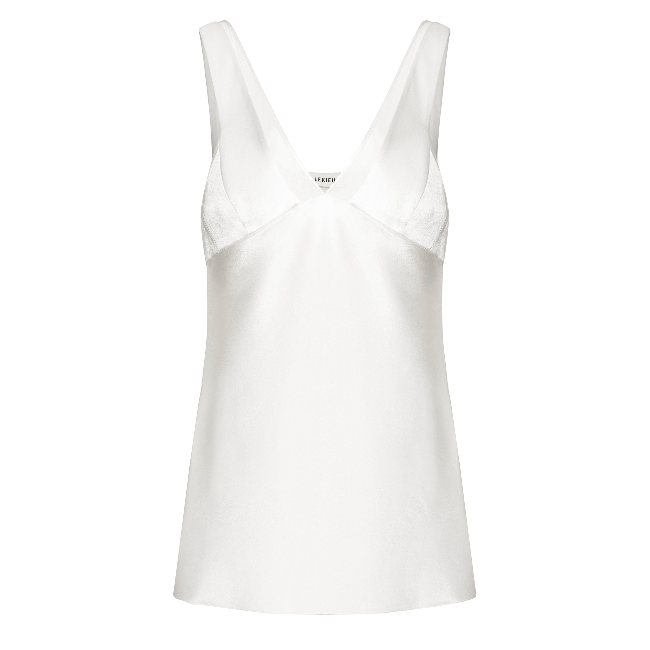 Blanche Straight V-Neck Satin Top