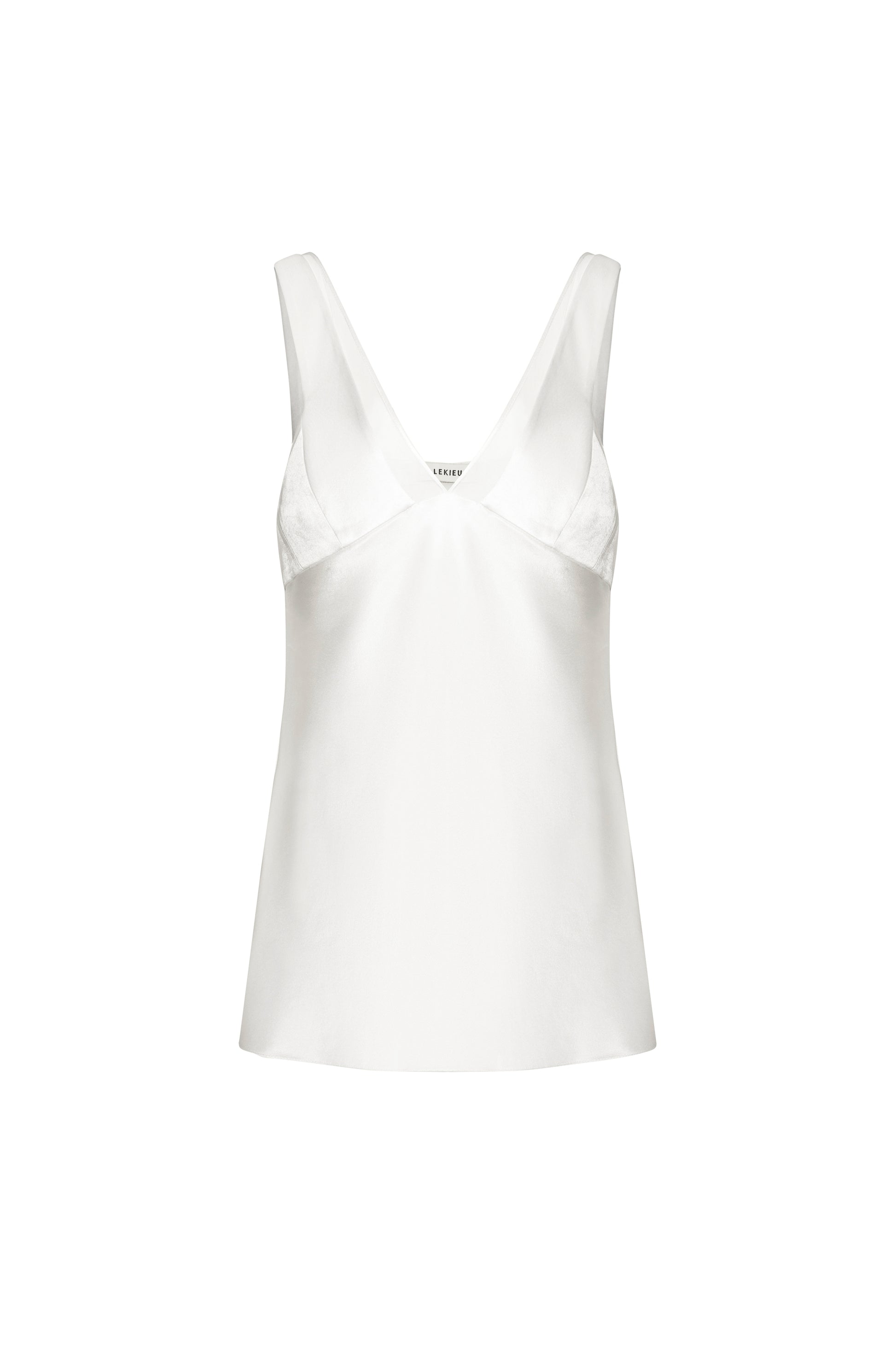 Blanche Straight V-Neck Satin Top