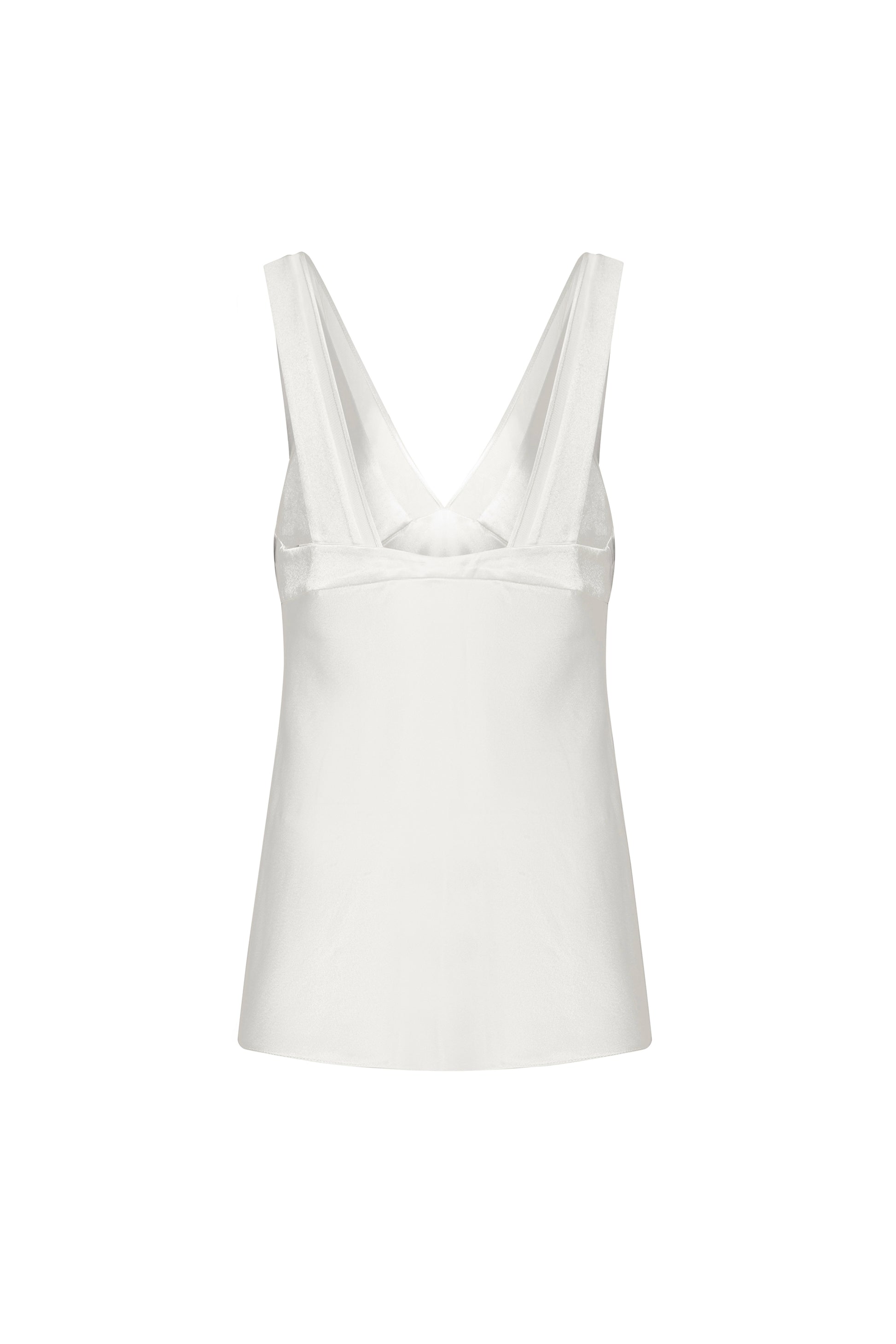 Blanche Straight V-Neck Satin Top