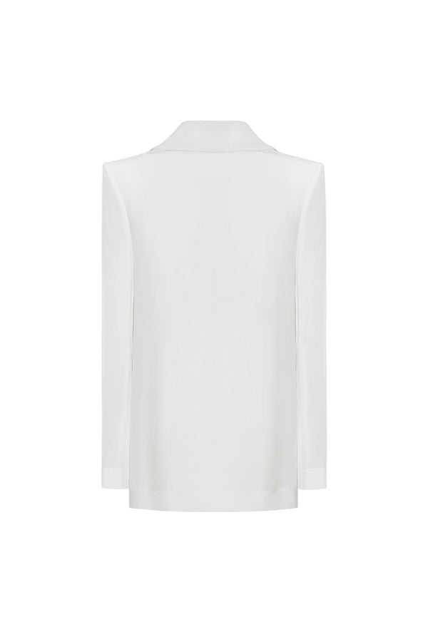 Eldora Straight High Neck Silk Top