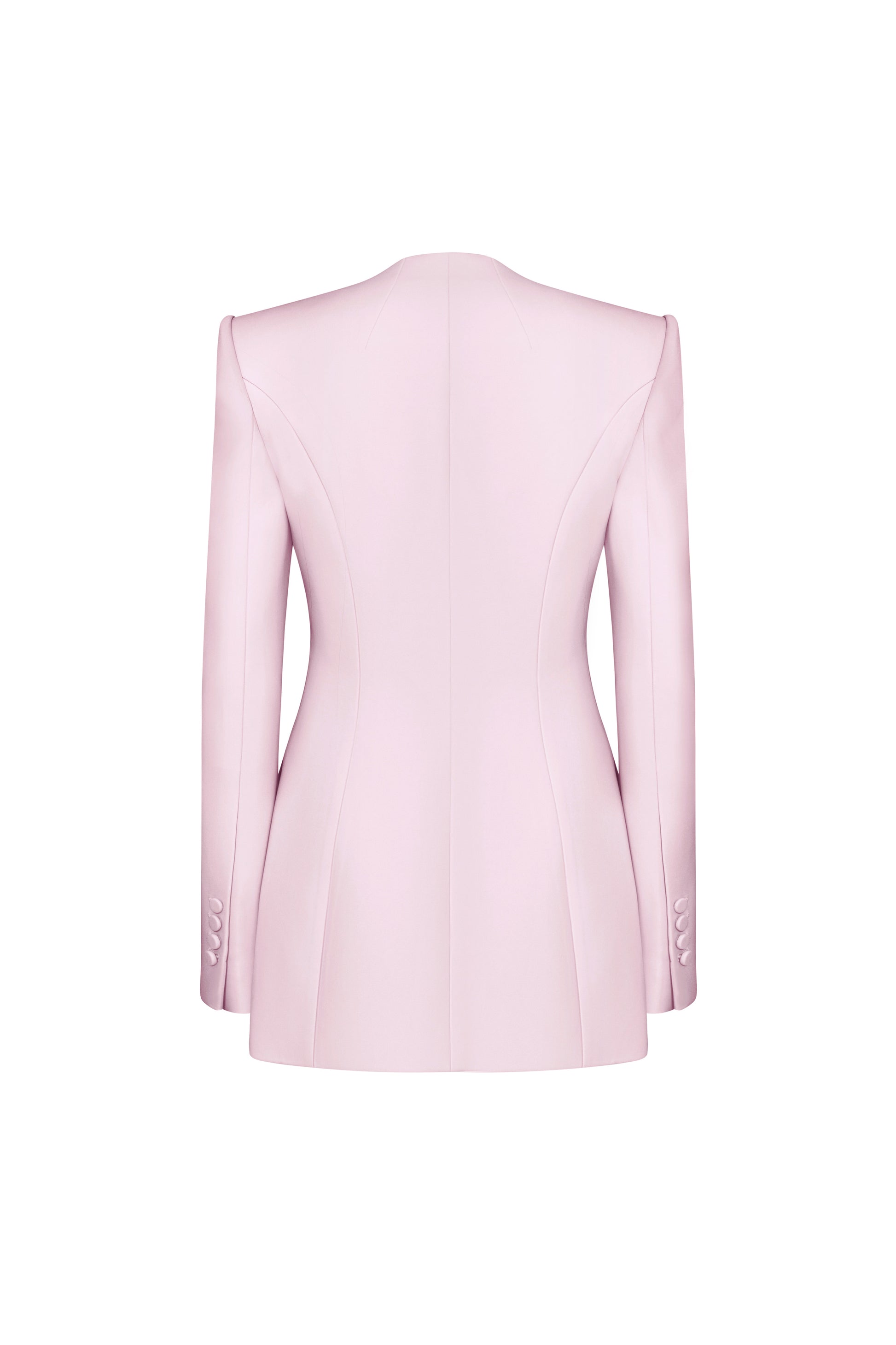 Badajoz Straight Square Shoulder Silk Crepe Blazer