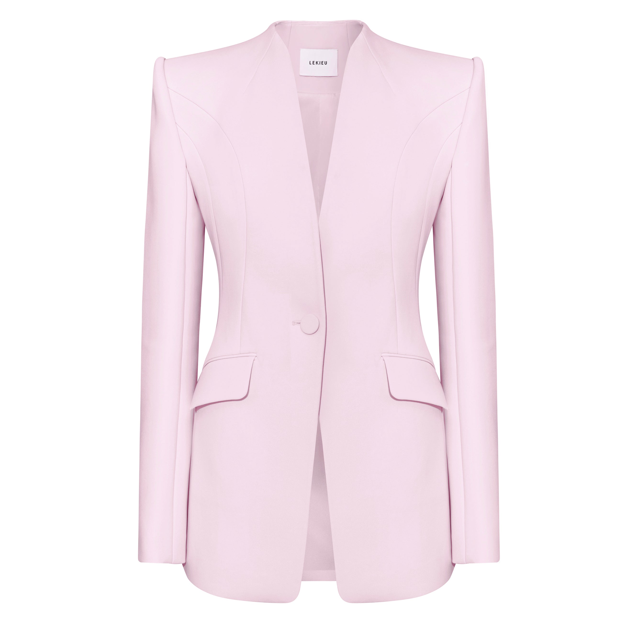 Badajoz Straight Square Shoulder Silk Crepe Blazer