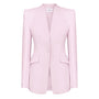 Badajoz Straight Square Shoulder Silk Crepe Blazer