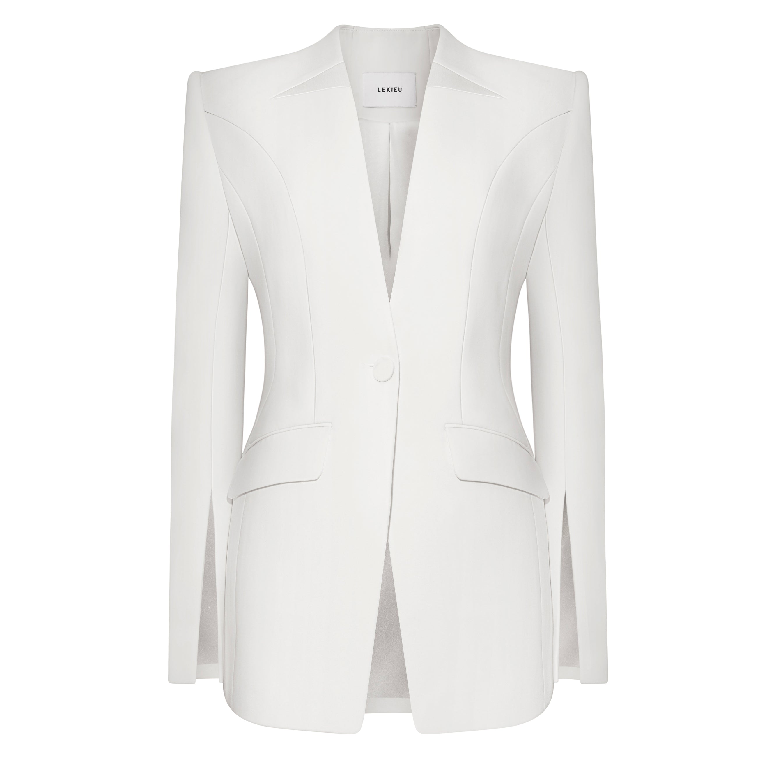 Creteil Straight Split Sleeved Crepe Blazer