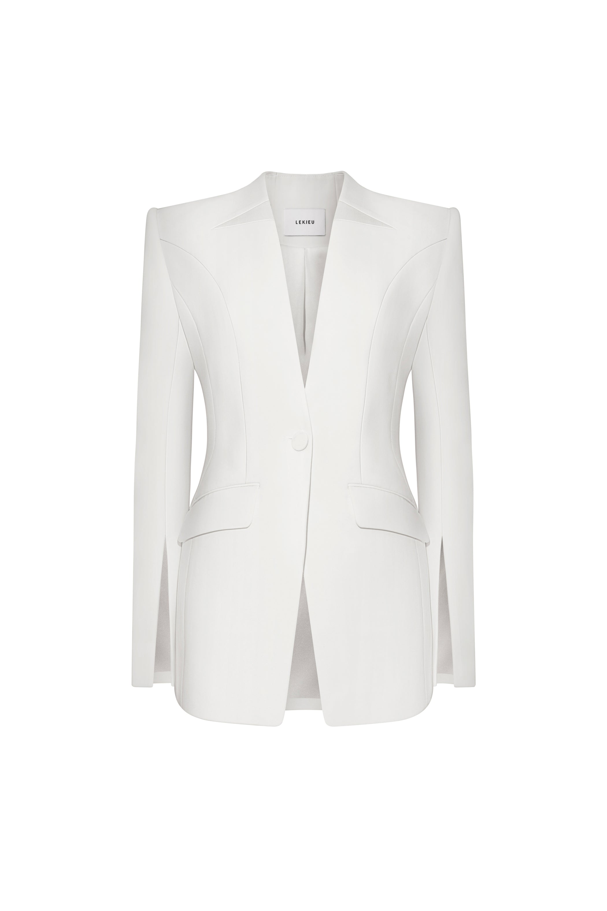 Creteil Straight Split Sleeved Crepe Blazer