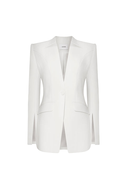 Creteil Straight Split Sleeved Crepe Blazer