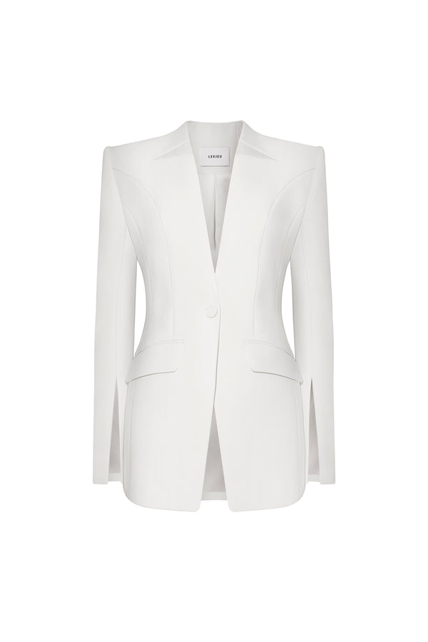 Creteil Straight Split Sleeved Crepe Blazer