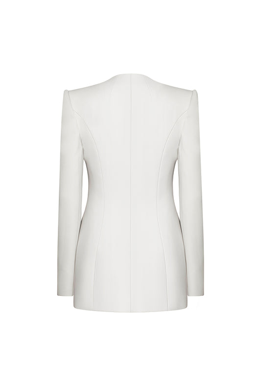 Creteil Straight Split Sleeved Crepe Blazer