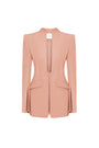 Marseille Straight Square Shoulder Crepe Blazer