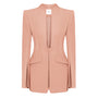 Marseille Straight Square Shoulder Crepe Blazer