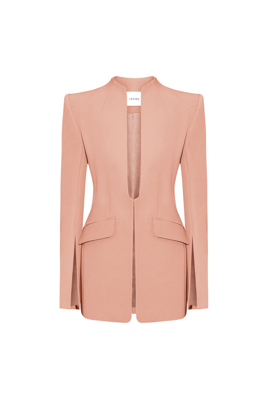 Marseille Straight Square Shoulder Crepe Blazer
