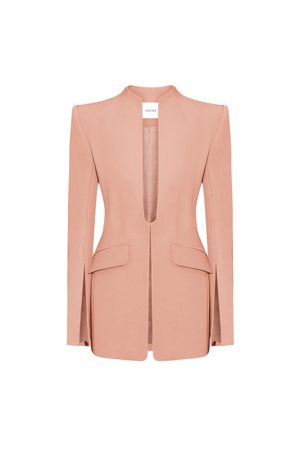 Marseille Straight Square Shoulder Crepe Blazer