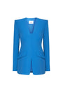 Montrouge Straight Square Shoulder Silk Crepe Blazer