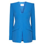 Montrouge Straight Square Shoulder Silk Crepe Blazer