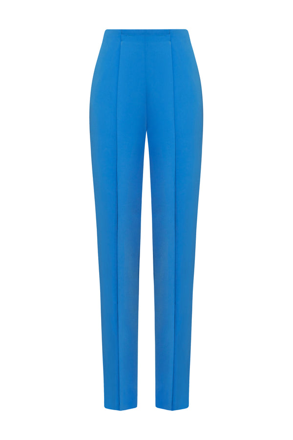 Rouen Straight Tapered Silk Crepe Maxi Pants