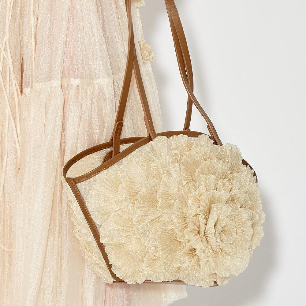 Kehlani Flower Applique Mesh Bag