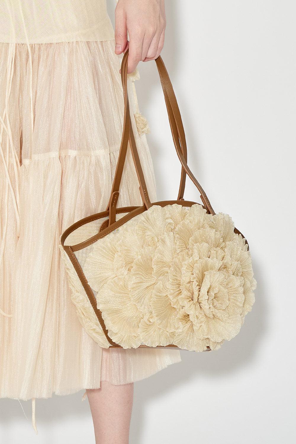 Kehlani Flower Applique Mesh Bag